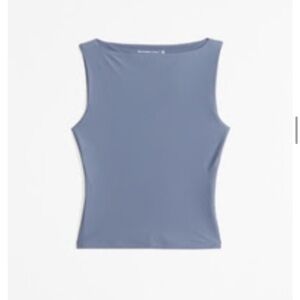 Abercrombie & Fitch blue soft matte seamless slash top
